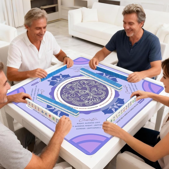 Mahjong Mat 31.5 x 31.5, Purple - Picture 2 of 7